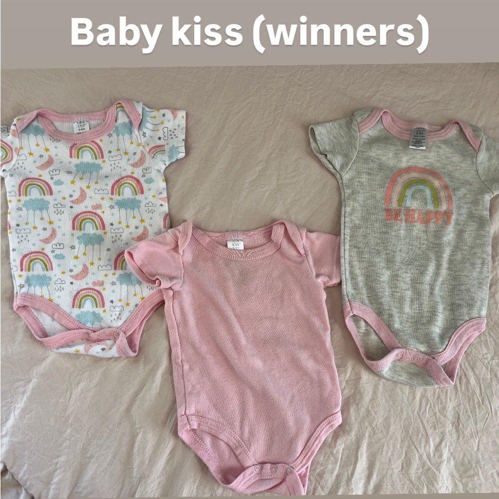 Baby Kiss Rainbow and Pink Onesies Set